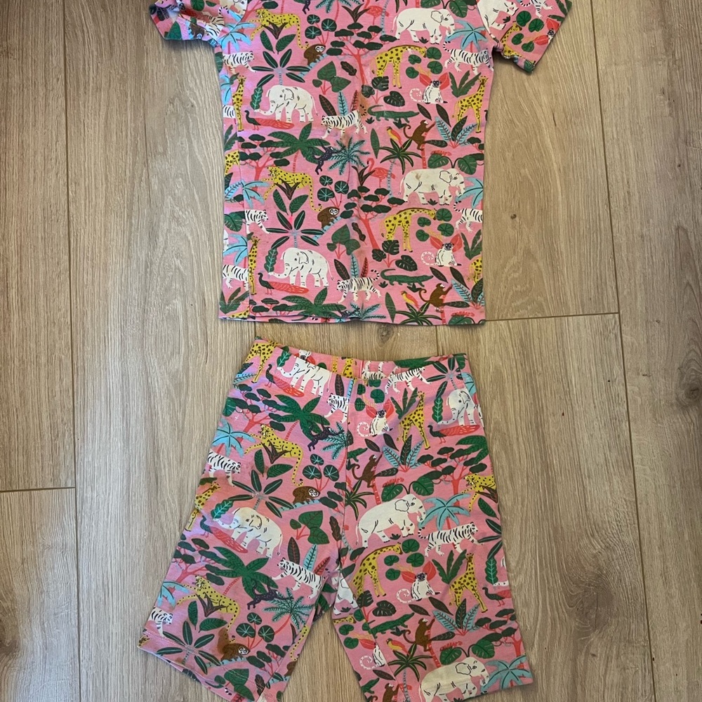 Mini Boden Pink Jungle Print Pajama Set